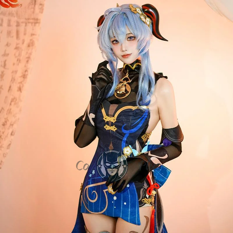 Rito della lanterna ‌   Ganyu Costume Cosplay Genshin Impact Frost Flower Orw Dress Uniforme Anime Halloween Donna Personaggio del gioco Outfit