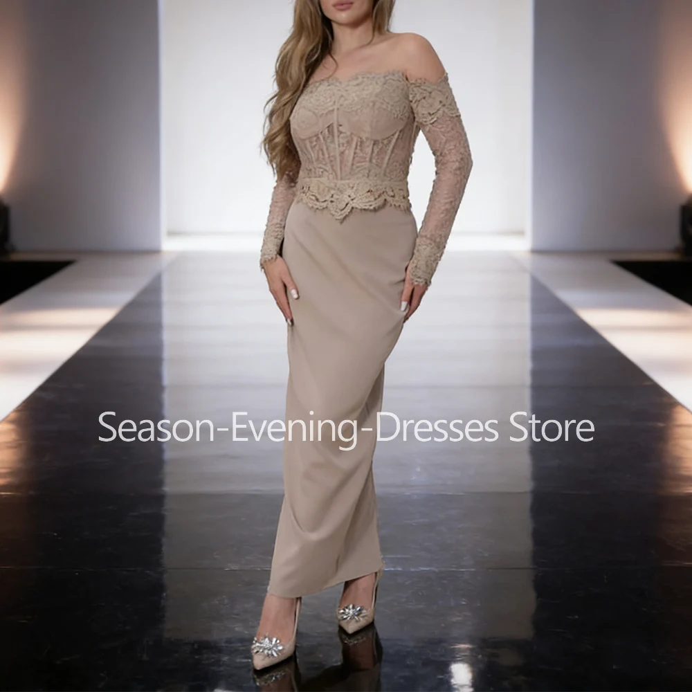 

Customized Elegant Long Mermaid Evening Dresses for Special Occasions Boat-Neck Ankle-Length Women Gala Prom Party Gowns 2026