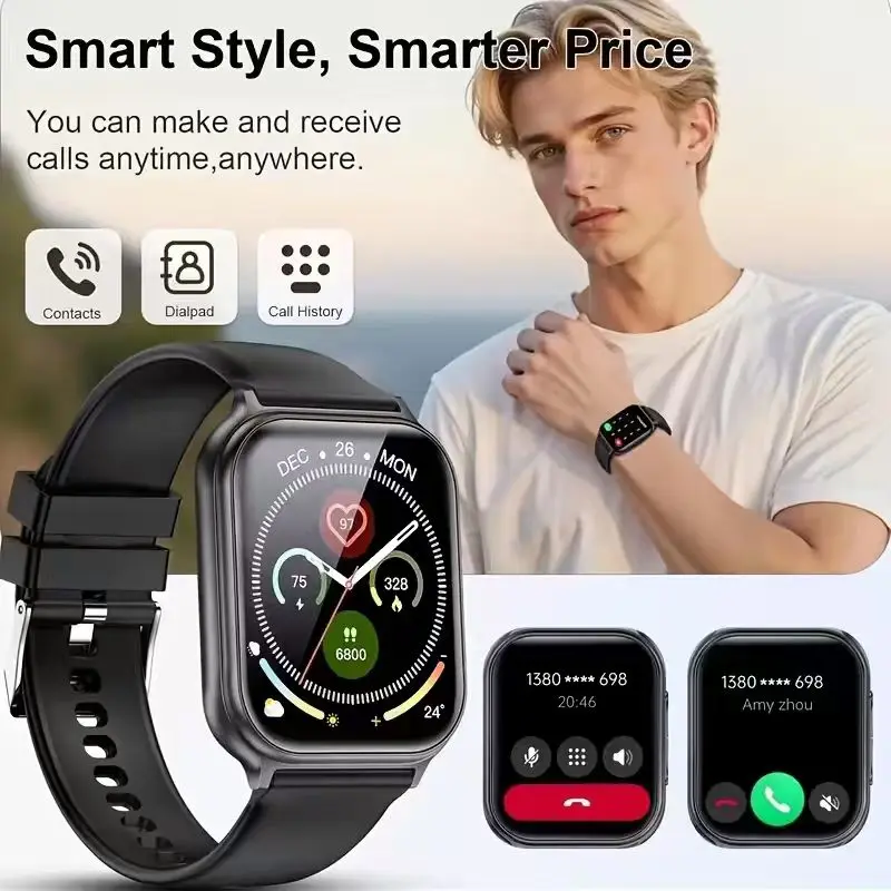 2026 latest outdoor smartwatch,Bluetooth calling,heart rate monitoring function,multiple sports modes,simple and stylish classic