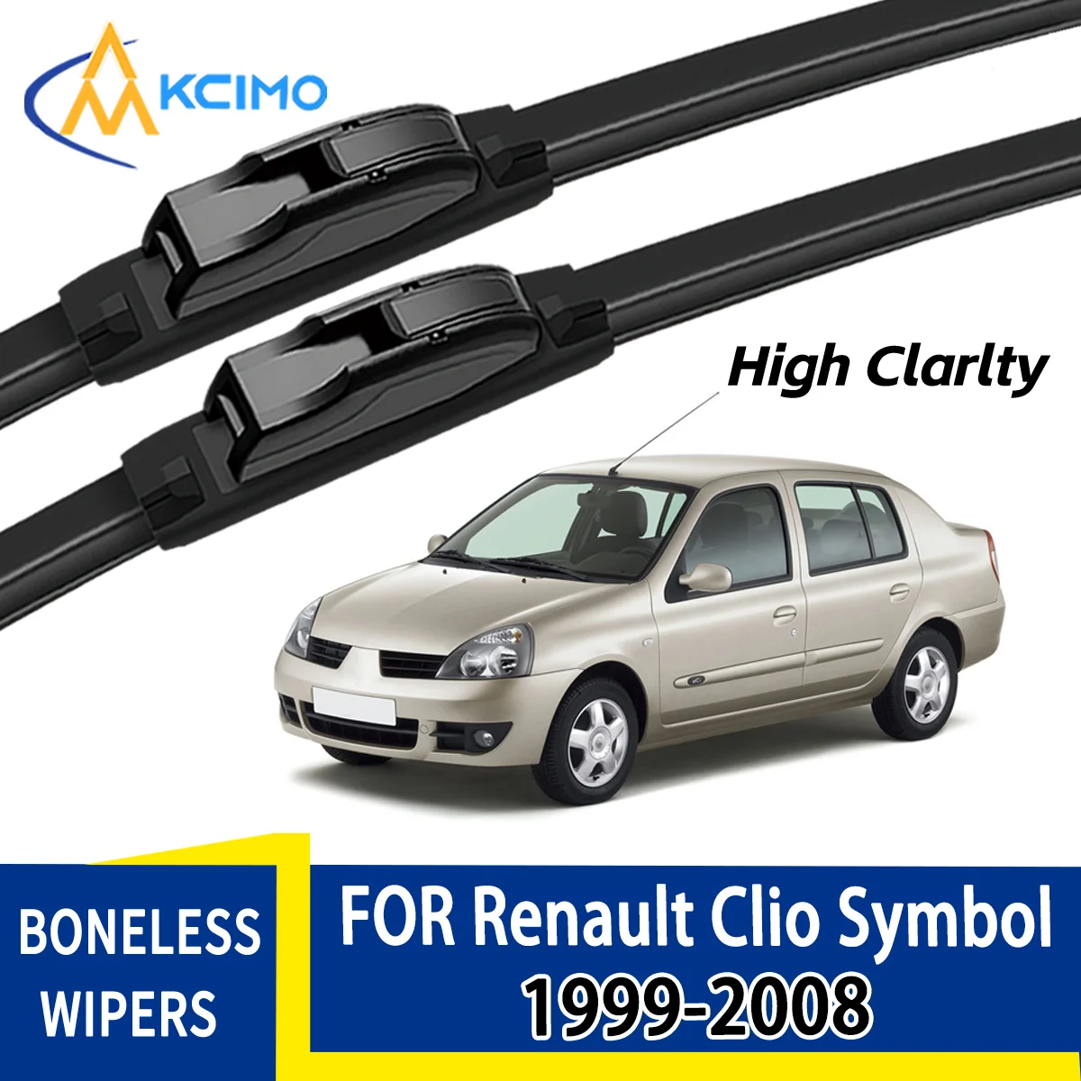 

For Renault Clio Symbol 1999–2008 Automobiles Durable Quiet Front Windscreen Wiper Blades Auto Window Replacement Accessories