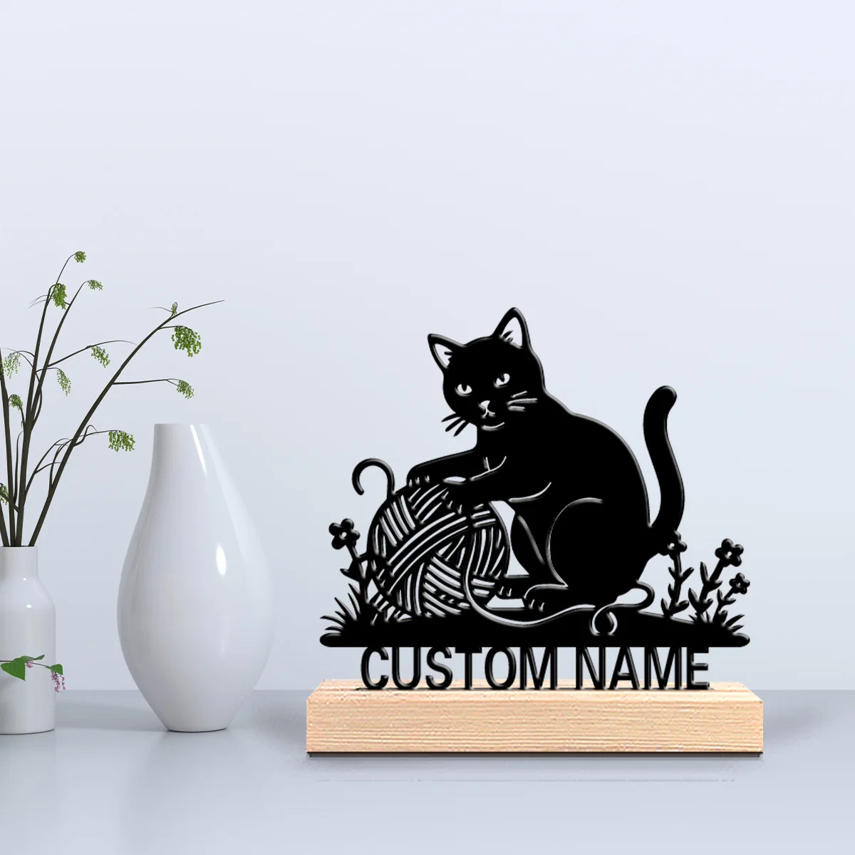 1pc Beauty Personalized Custom Women's fitness Metal Statues Wooden Accent Wall Decor for Living Room Bohemian Eclectic Home