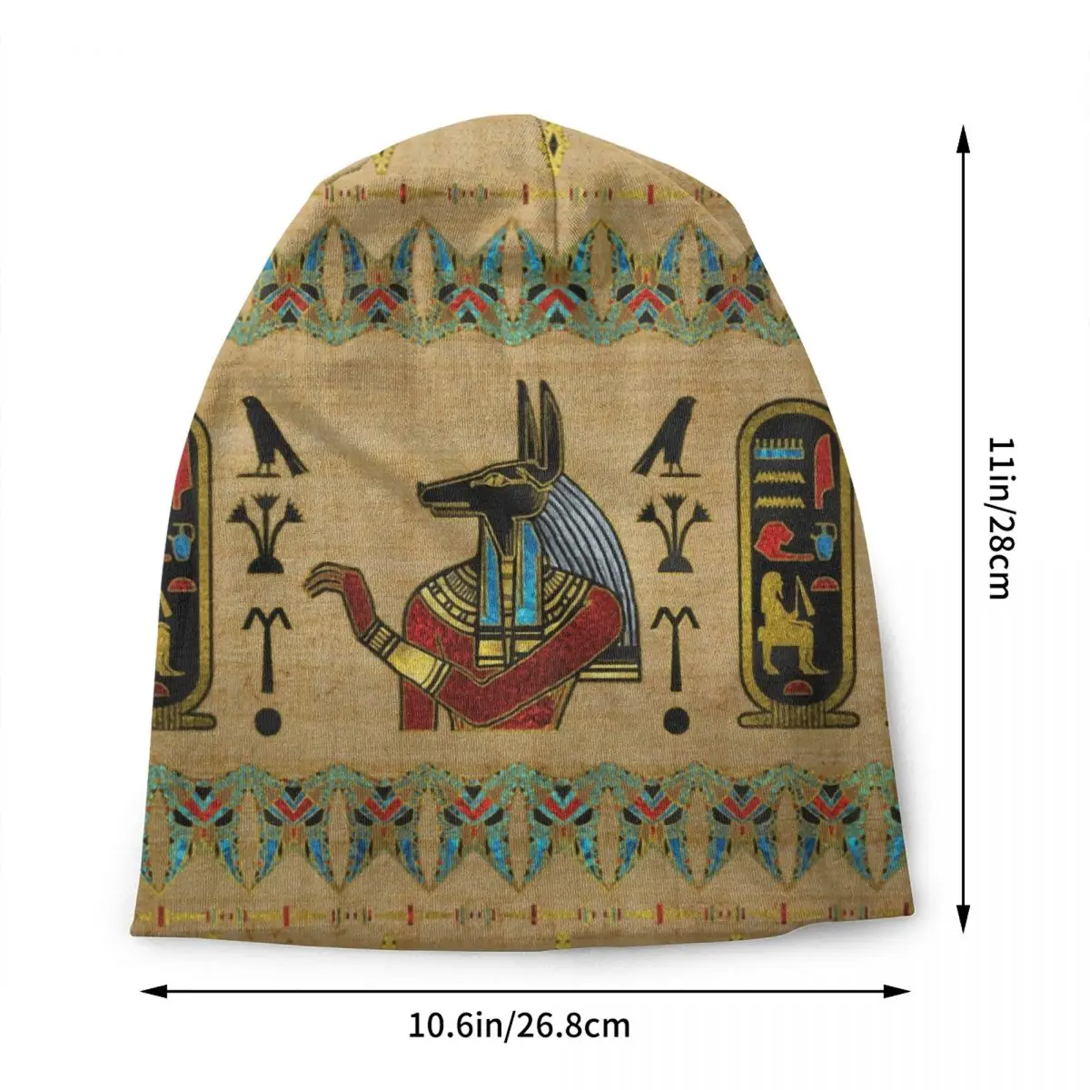 Egyptian Anubis Bonnet Hats Knitted Hat Men Women Autumn Winter Warm Ethnic Ancient Egypt Hieroglyphics Skullies Beanies Caps