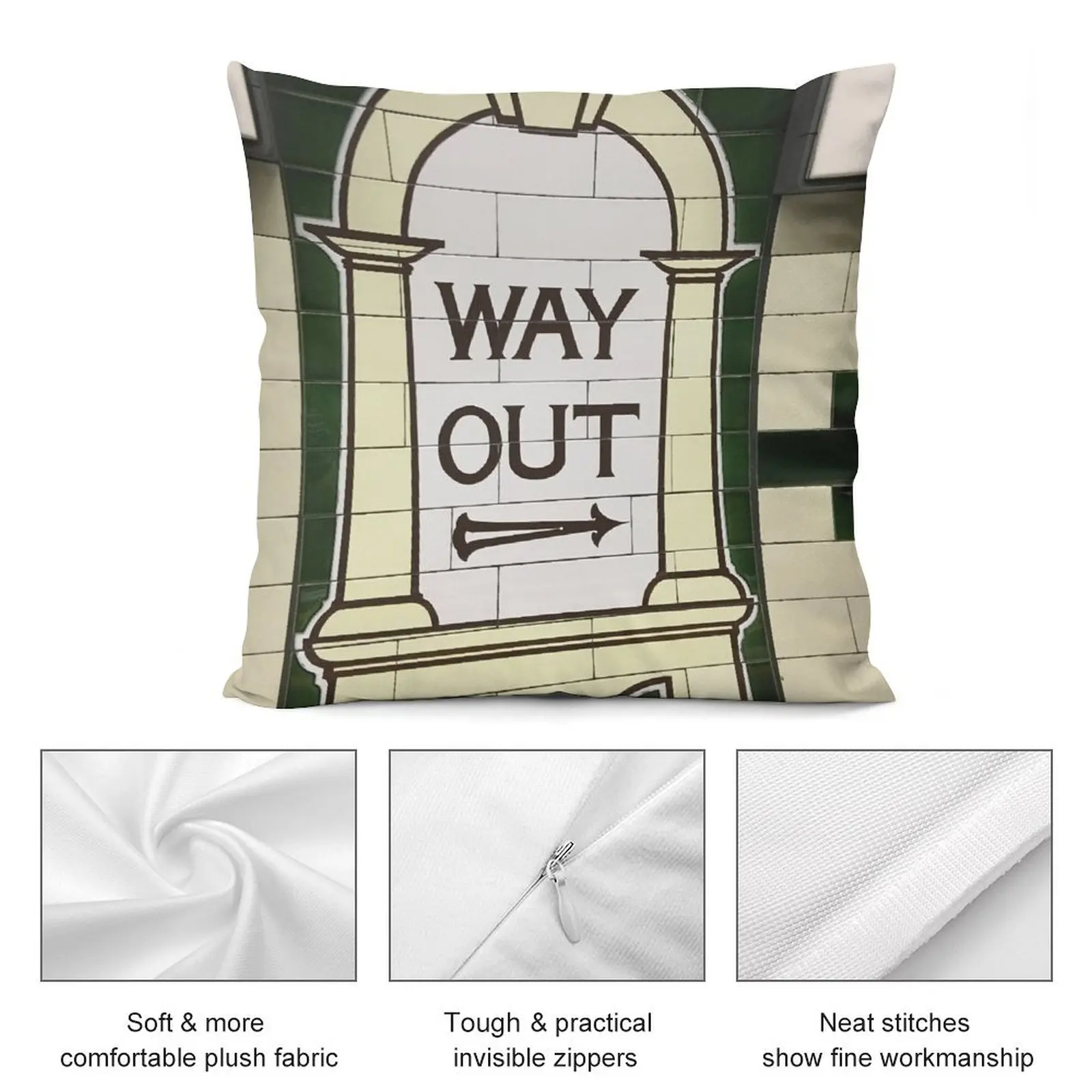 Way Out Sign (London Underground) Throw Pillow Christmas Throw Pillows Covers Decorative Sofa Cushion pillow