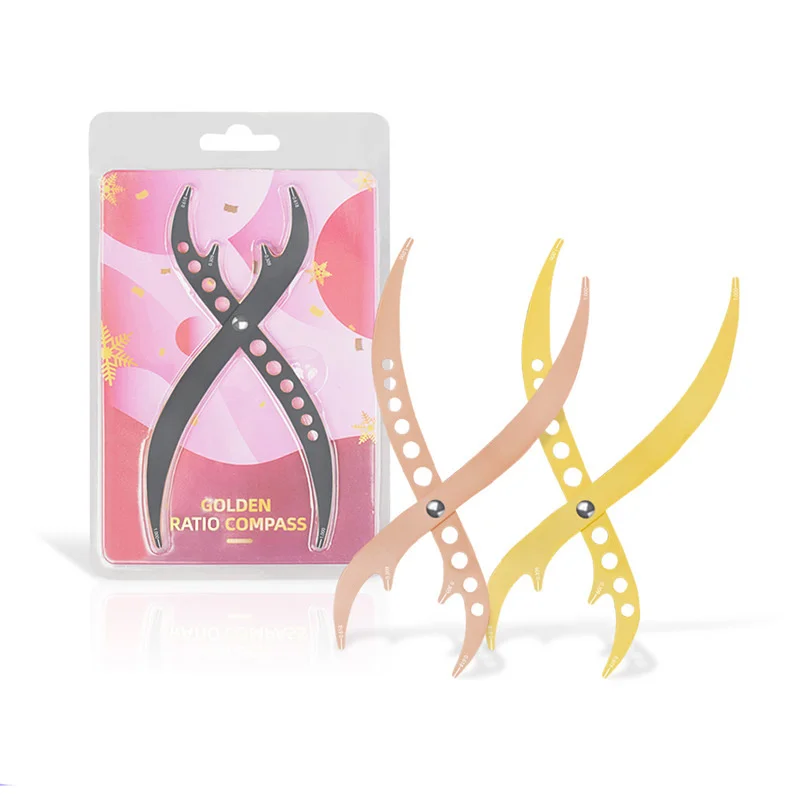 

Разделитель золотого сечения, гибкие стильные инструменты для формирования бровей, микроблейдинг, зажимы из нержавеющей стали, линейка компаса, линейка для бровей