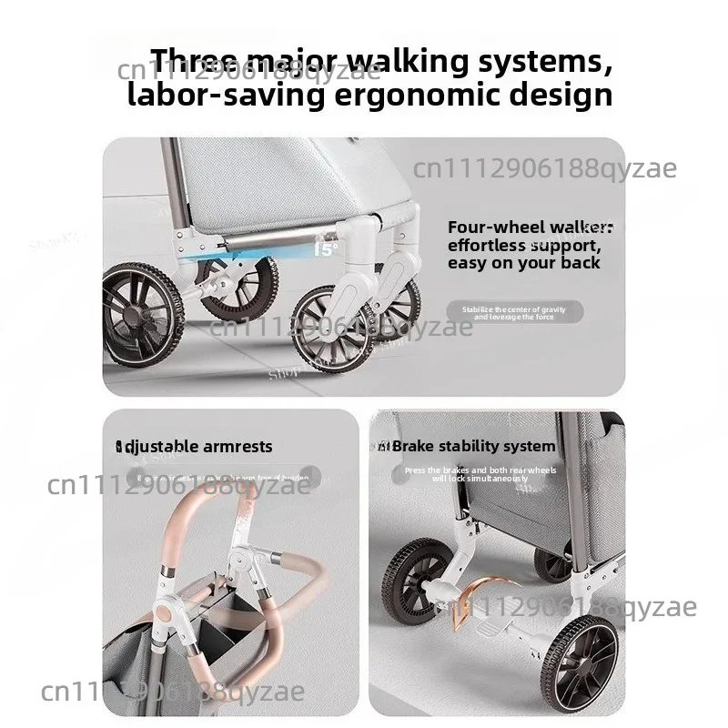 Foldable Shopping Cart Trolley – 4-Wheel Swivel Utility Wagon, Portable Lightweight Hand Cart for Home & Grocery