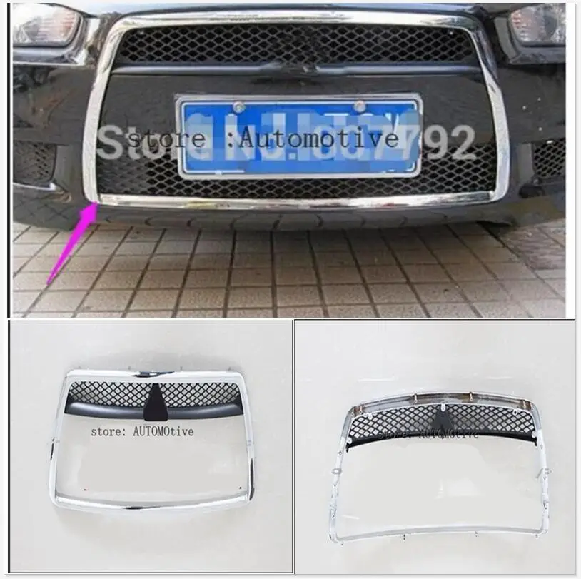 

abs chromed front grille racing grids around the trim for 2010-2013 for Mitsubishi Lancer/Lancer X/Lancer Evo With LOGO