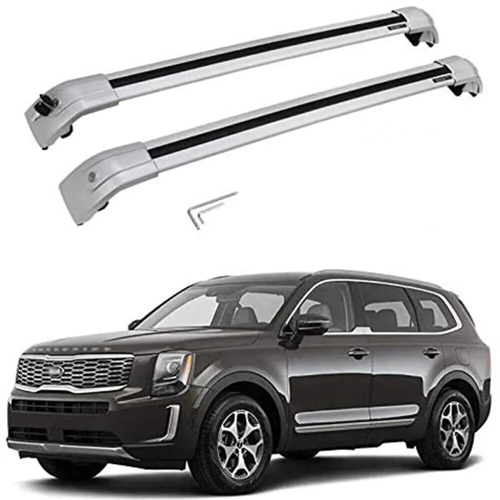 2Pcs Roof Rail Racks Cross Bars Crossbars Fits for Kia Telluride 2019 -2023