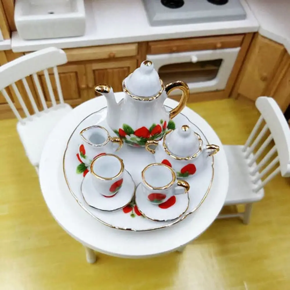 Mini Doll House Accessories Ceramic 9 Styles Pocket Tea Set Doll House Decoration