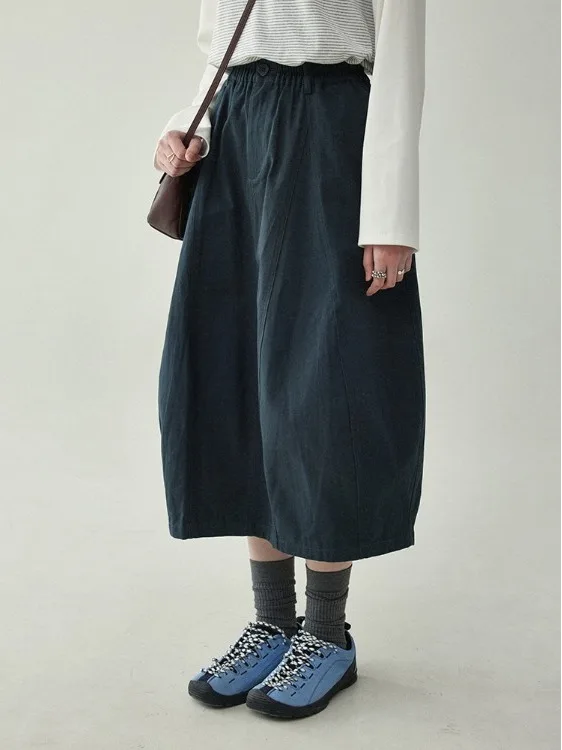 

Оригинальный дизайн, японская юбка с эластичной резинкой на талии, женская осенняя новая шелковая рабочая одежда с бутоном цветка, юбка трапециевидной формы