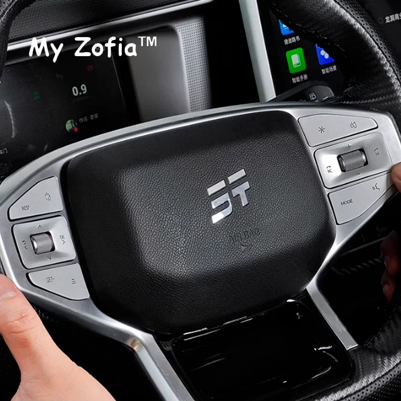 

For Chery Jetour T1 2024 2025 Car Steering Wheel Button Aluminum Alloy Button Sticker Car Button Sticker Interior Accessories
