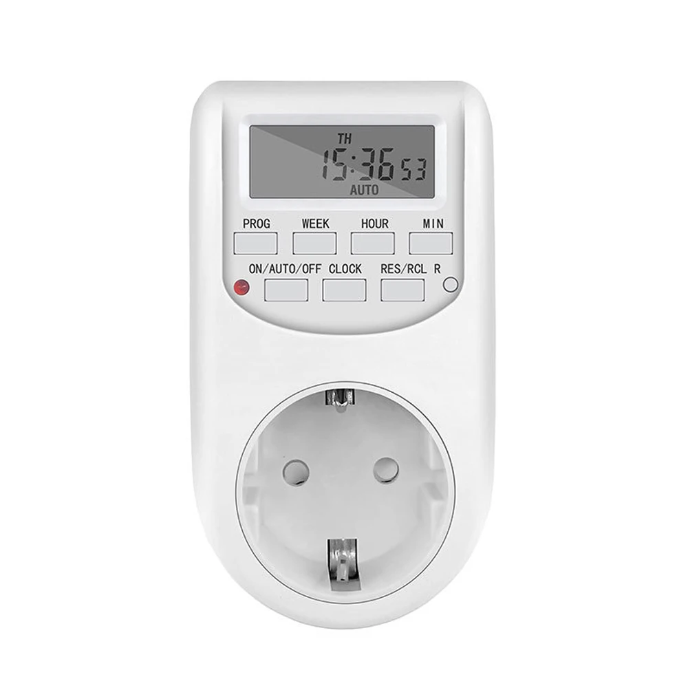 Imagem -05 - New eu Plug Timer Switch Digital Power Socket Energy Saving Adjustable Kitchen Timer Outlet Week Hour Programmable Timing Socket