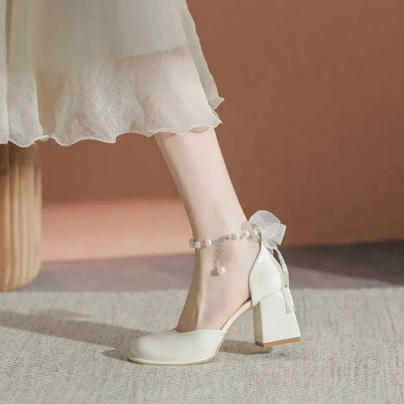 Women's Fashionable Summer 2024 High-heeled Waterproof Platform Comfortable Sole Beautiful Hanfu Skirt Design