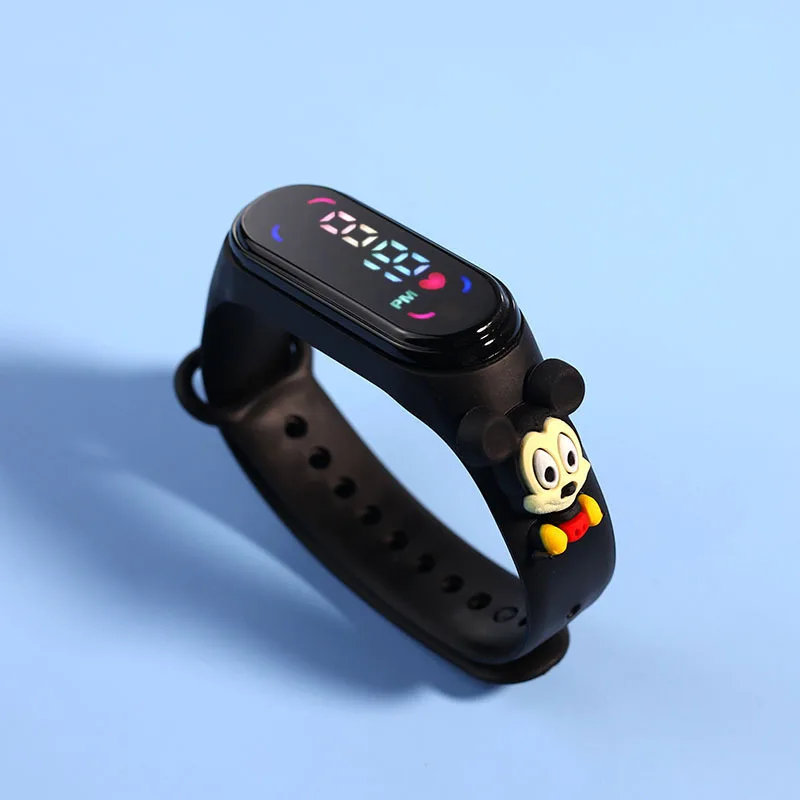 Diseny-relojes de Mickey para niños y niñas, pulsera electrónica deportiva táctil LED, muñeca de Spiderman, reloj impermeable