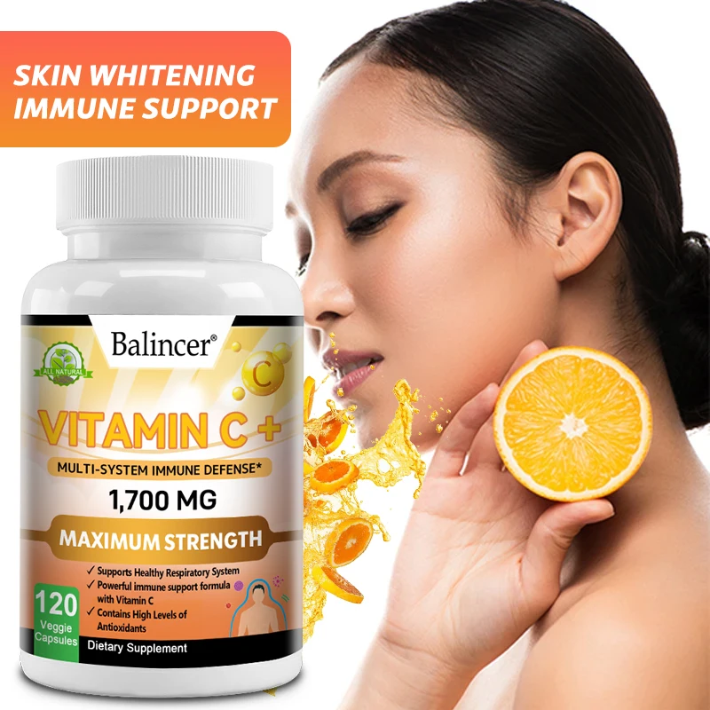 

Капсулы Vitakit с витамином С 1250 мг + цинком 30 мг, усилитель иммунитета, антиоксидант, поддержка коллагена и энергии кожи, без ГМО, без глютена