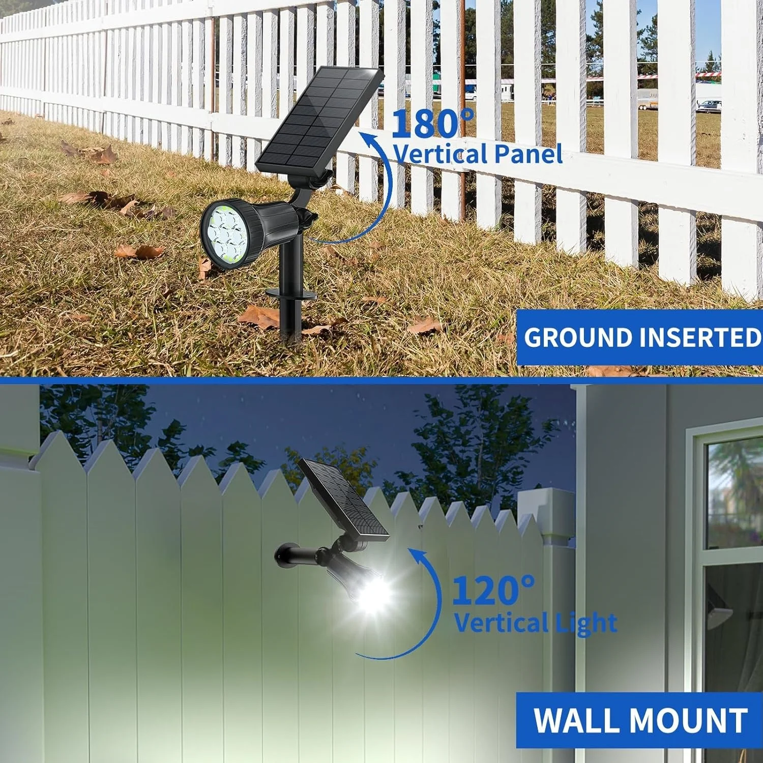 الأضواء الشمسية حديقة للماء IP65 أضواء كاشفة سطوع قابل للتعديل للخارجية الفناء الخلفي درب الحديقة إضاءة ديكوريّة