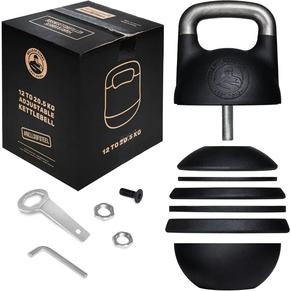 [Bells of Steel]Upgraded Version Kettlebell Adjustable,Internally-Loaded for Full Body Workouts|Competition Standard 35mm Handle