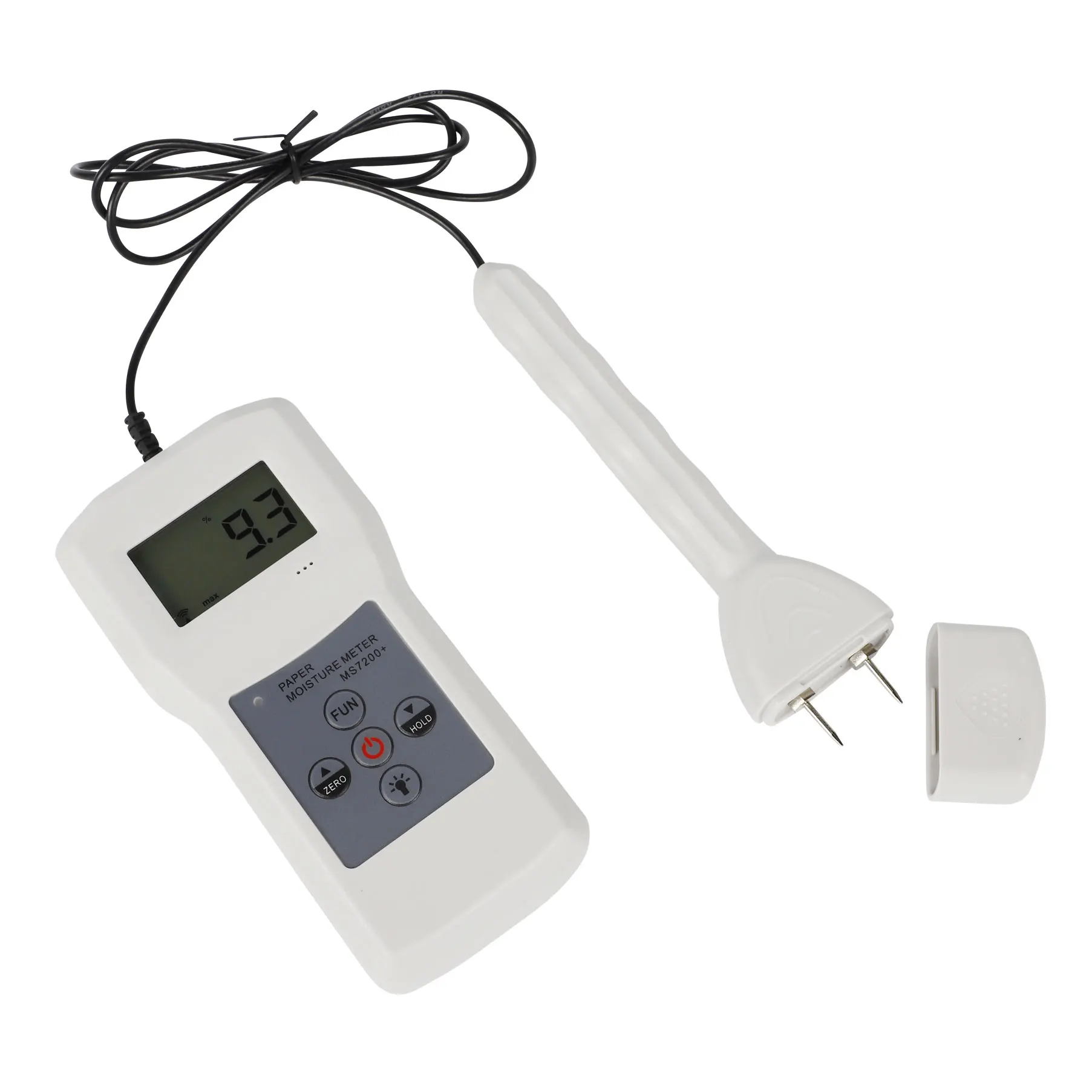 

MS7200+ Pin Type Moisture Meter for measuring moisture content of paper tube, carton, paper relevant materials range 0-95%