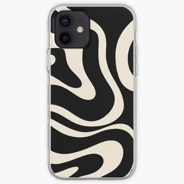 Modern Liquid Swirl Abstract Pattern Squ  Phone Case Customizable for iPhone 6 6S 7 8 Plus 11 12 13 14 Pro Max Mini X XS XR Max