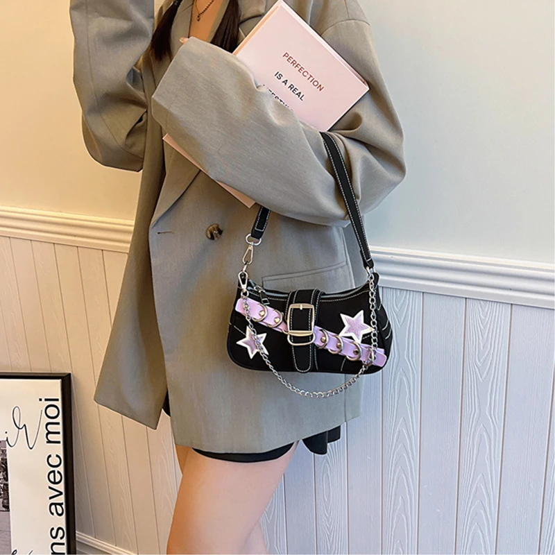 حقيبة يد ممتازة بطباعة نجوم حلوة وحارة Y2K من بيري فورست - حقيبة كتف عصرية تحت الإبط للنساء #2