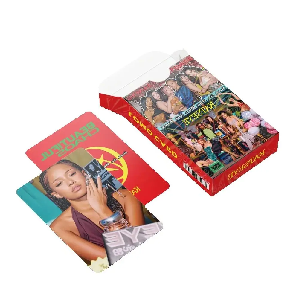 92 pièces/ensemble Kpop KATSEYE photocard BEAUTIFULCHAOS Album en boîte carte LOMO carte autocollant Manon Sophia Yoonchae Fans Collection cadeau