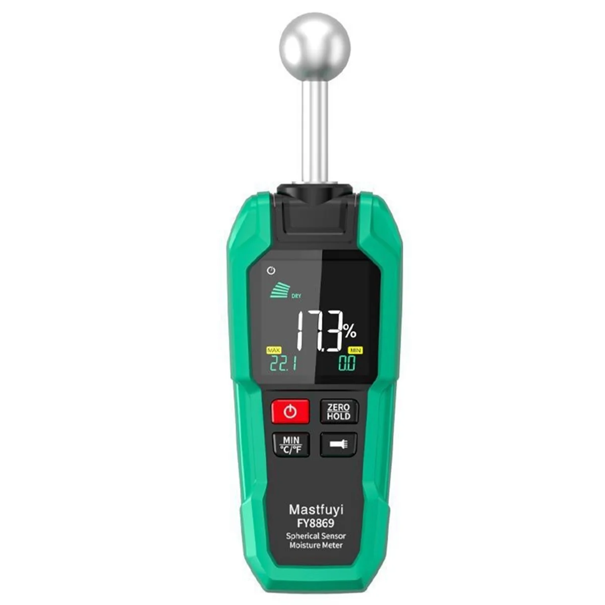 Digital Wood Moisture Meter Non-Destructive Spherical Hygrometer Record Humidity Auto Detect Timber Damp Detector
