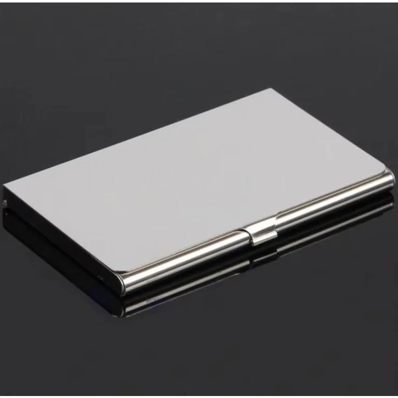 Hot Silver Pocket Business Name Credit ID Card Holder Metal Aluminum Box Cover Case