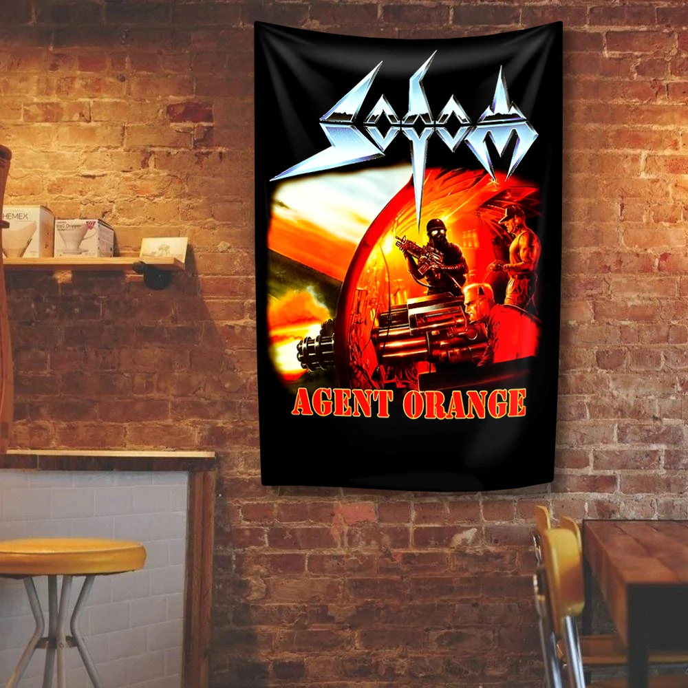 Sodoms Tapestry Germany Thrash Metal Flag 4 Holes Rock Band Home Decor Bedroom Background Concert Banner Outdoor Indoor Decor