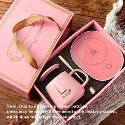 55 Degrees Thermostat Cup Gift Box Set Warm Ceramic Cup Mugs With Spoon And Storage Bag Set  Folding Spoon For Portable Meals