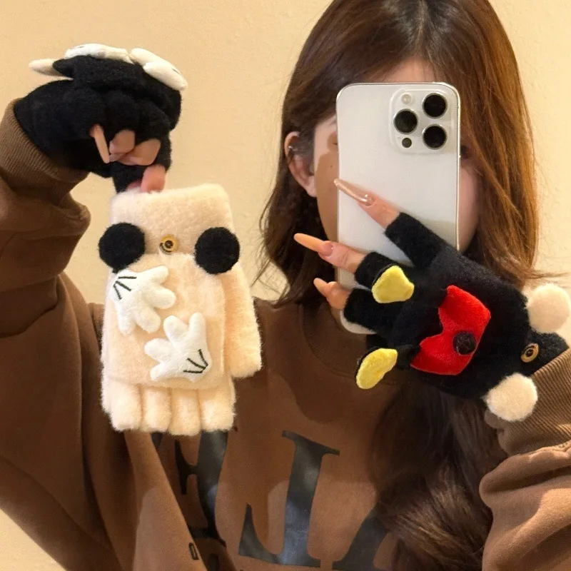 

Cute Minnie Mouse Girls Gloves New Cartoon Children Screen Gloved Child Winter Warm Anime Accessories Kids Christmas Gifts