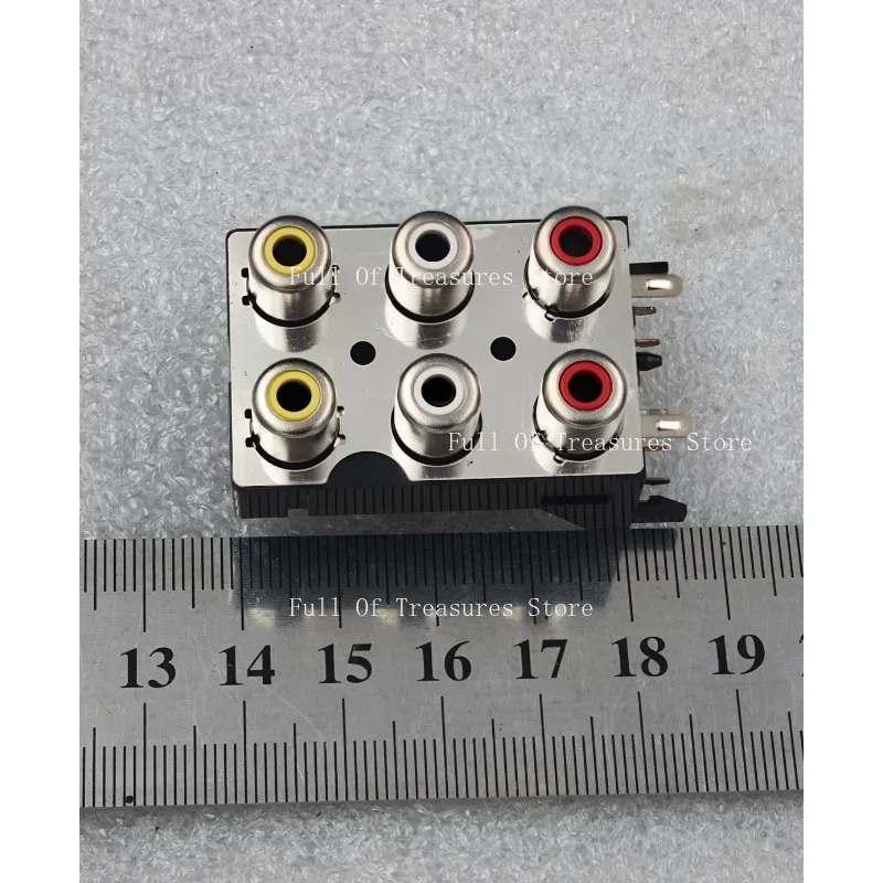 Suitable for TV Amplifier 6-Hole RCA AV Socket Red White Yellow Coaxial Audio Jack