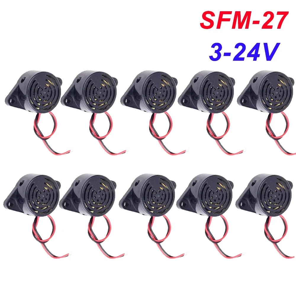 5/10pcs SFM-27 95DB Alarm High-decibel 3-24V  Electronic Buzzer Active Buzzer Beep Alarm Intermittent Continuous Sound SFM27