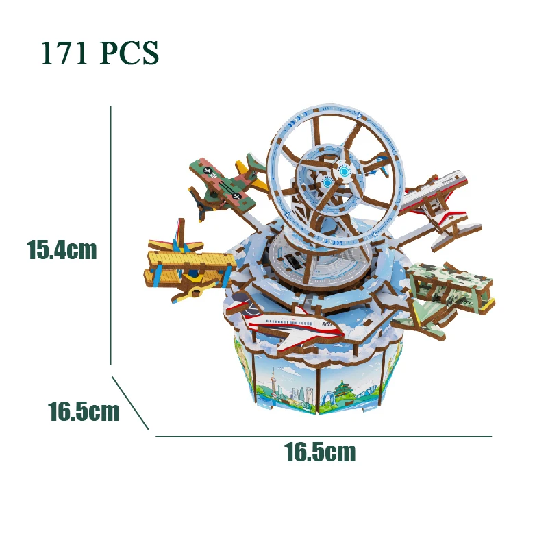 Tracce di legno 3D fai da te nel cielo carillon kit di modelli In miniatura i puzzle possono muoversi per i bambini Xams regali decorazione della casa