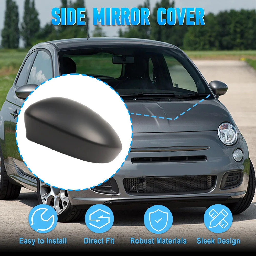 

Car Left / Right Side Wing Rearview Mirror Cover Cap 735571778 735452186 for Fiat 500 500C 2007–2023 Grande Punto 2005–2018