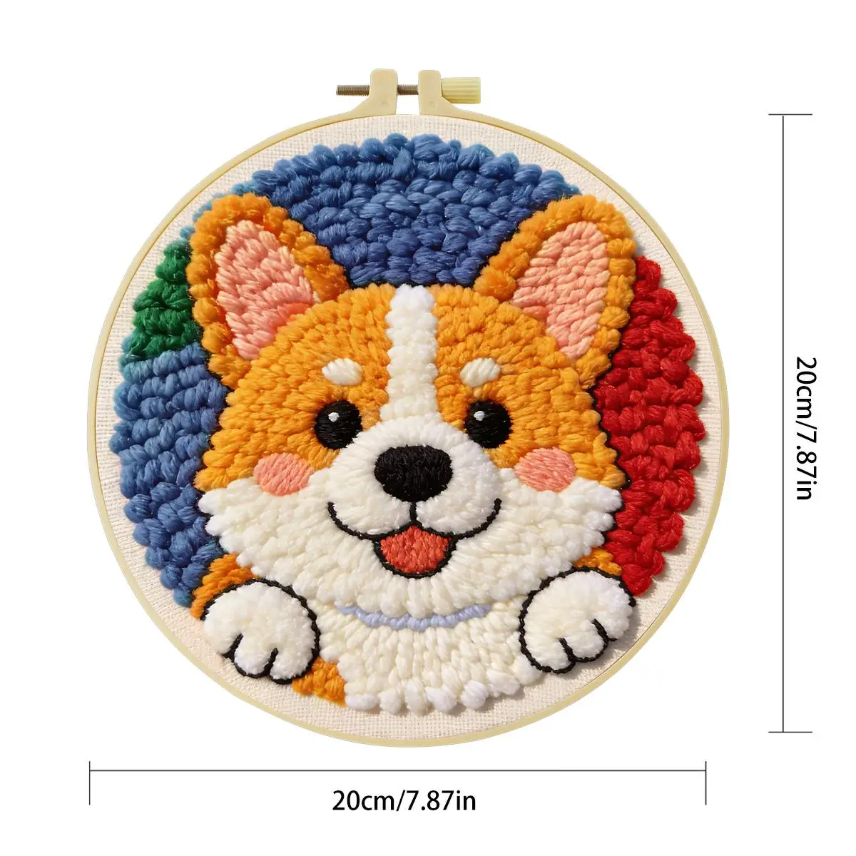 20X20CM/7,87 Zoll Hund Punch Needle Stickerei-Set Kit Stickerei Gestrickte Stickerei DIY Handgemachtes Geschenk Bastelmalerei – Detail 3