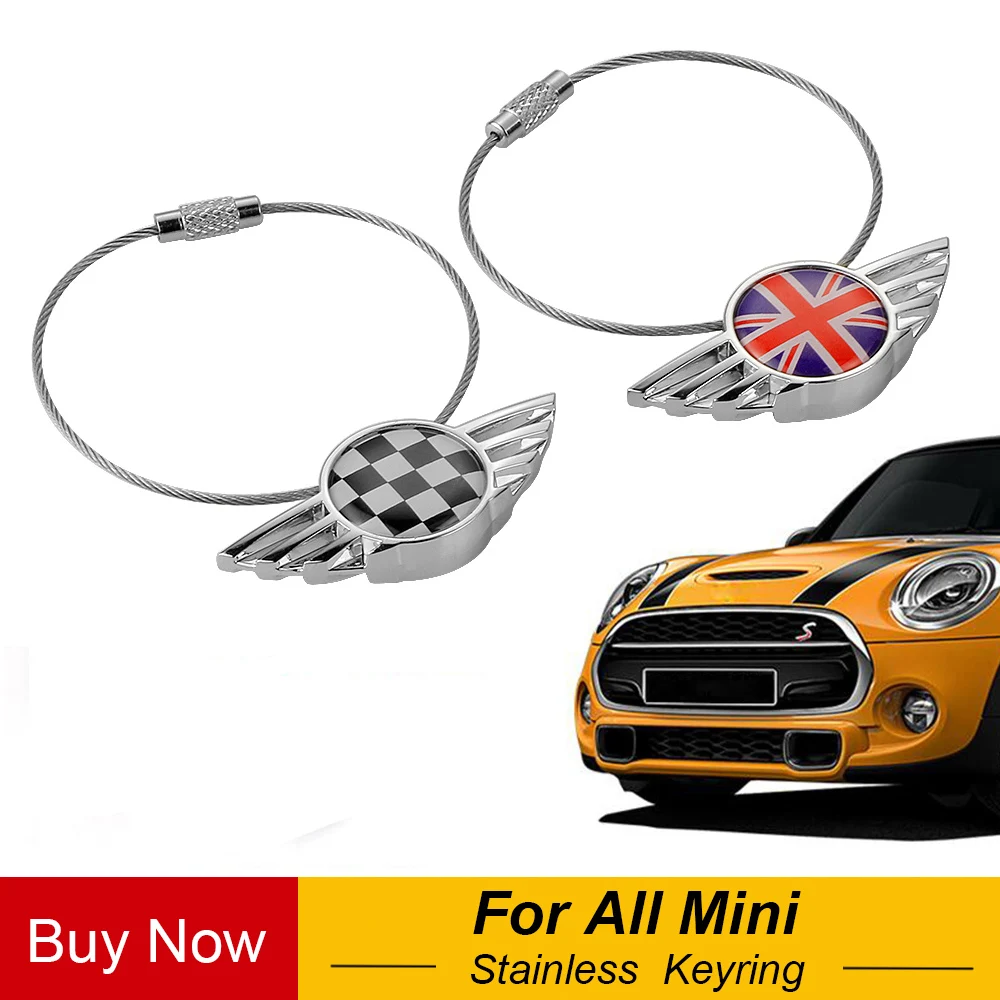 1pc Stainless Steel Key Chain Keychain Key Ring Keyring For Mini Cooper JCW One S Clubman Countryman R55 R56 R60 R61 F55 F56 F60