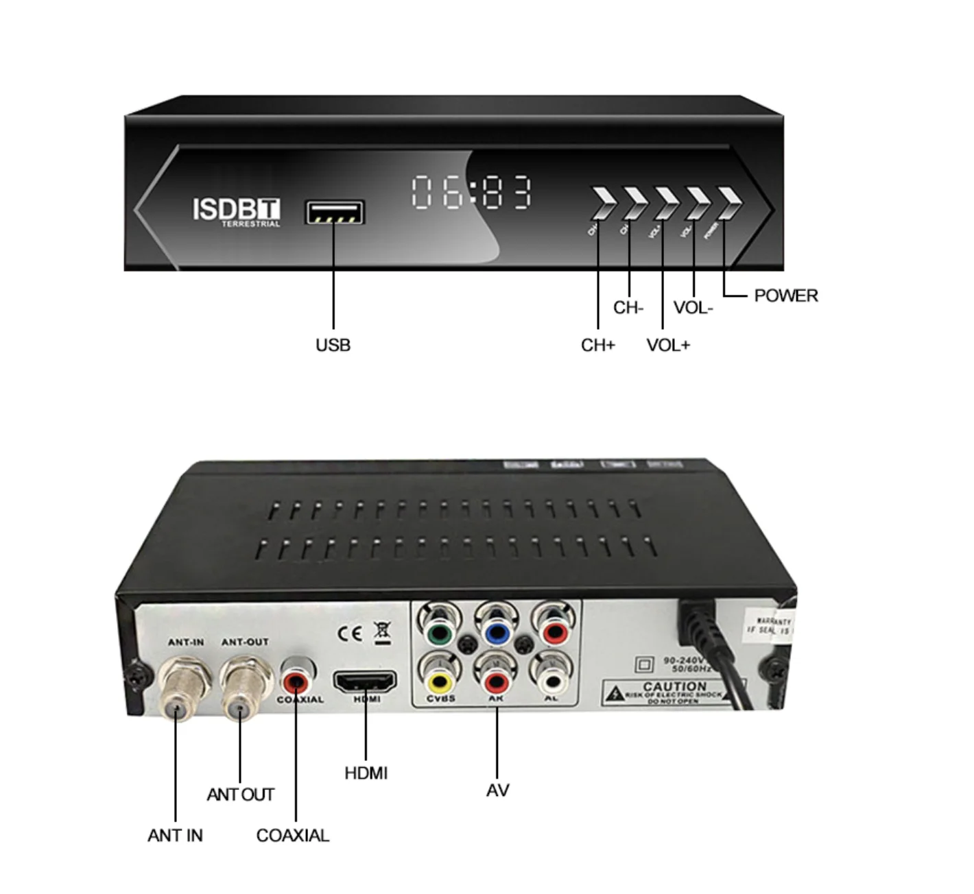 1080P ISDB-T ISDBT فك TDT استقبال التلفزيون بث الفيديو الرقمي h.264 للبرازيل/بيرو/الأرجنتين/شيلي/الفلبين/الفنزويلا