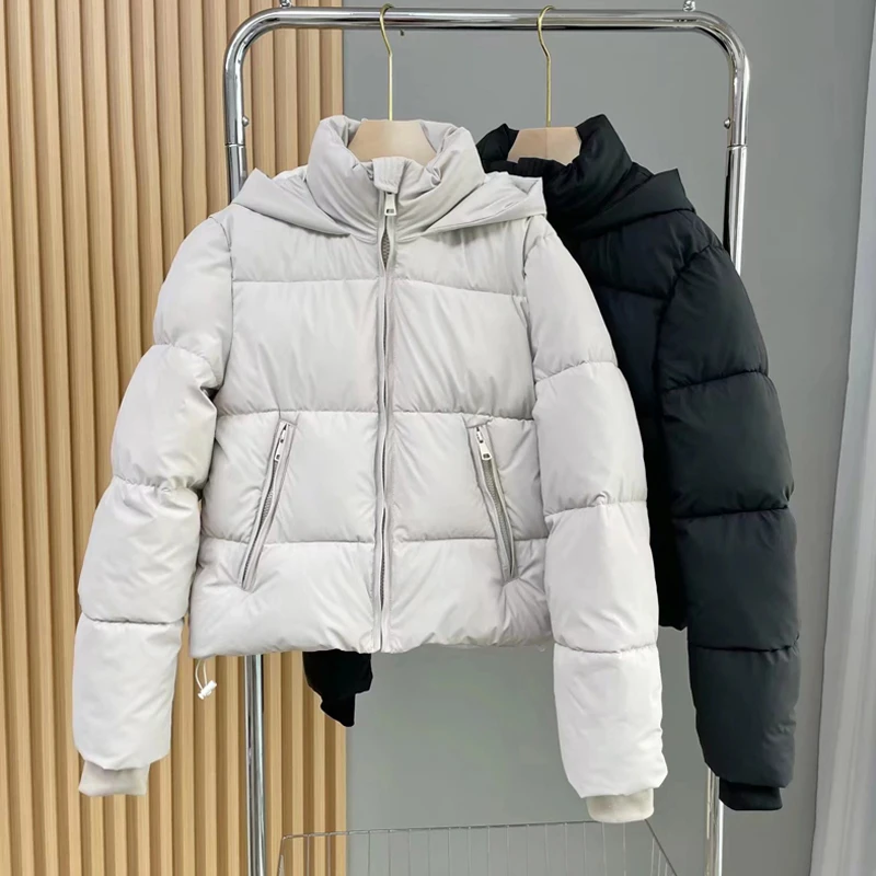 

Женское зимнее теплое ветрозащитное пальто с капюшоном и подкладкой Jaet ort Cotton Coat Bread Sle Верхняя одежда на молнии Long Sve Regular...