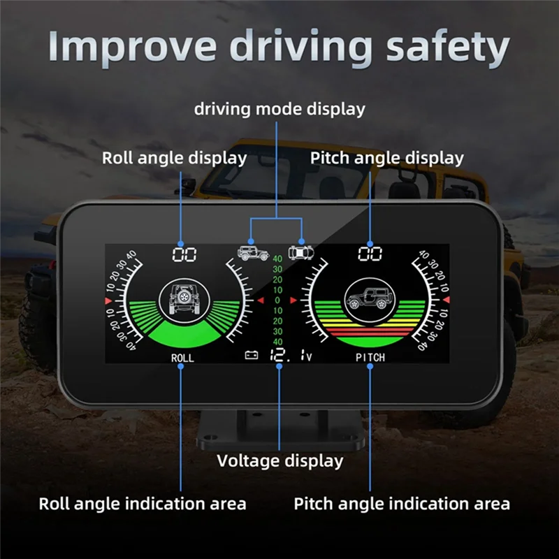 Classy-Car HUD Head Up Display Inclinometer Compass Speedometer GPS Overspeed Alarm Digital Speed Slope Meter Car Parts 1 PCS