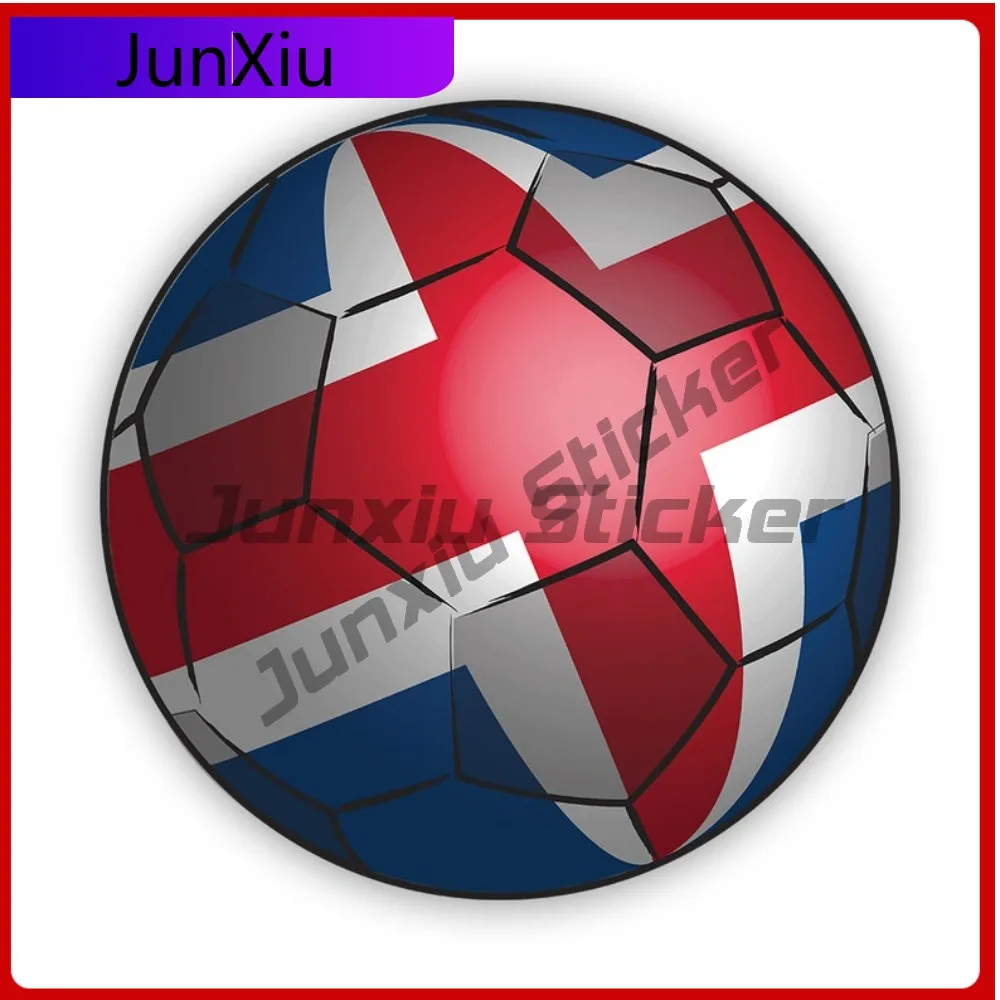 

Iceland Football Sticker Creative Decals Icelander Flag Soccer Pitch State Flag Patriotic Car Sticker Vinyl Decal Waterproof
