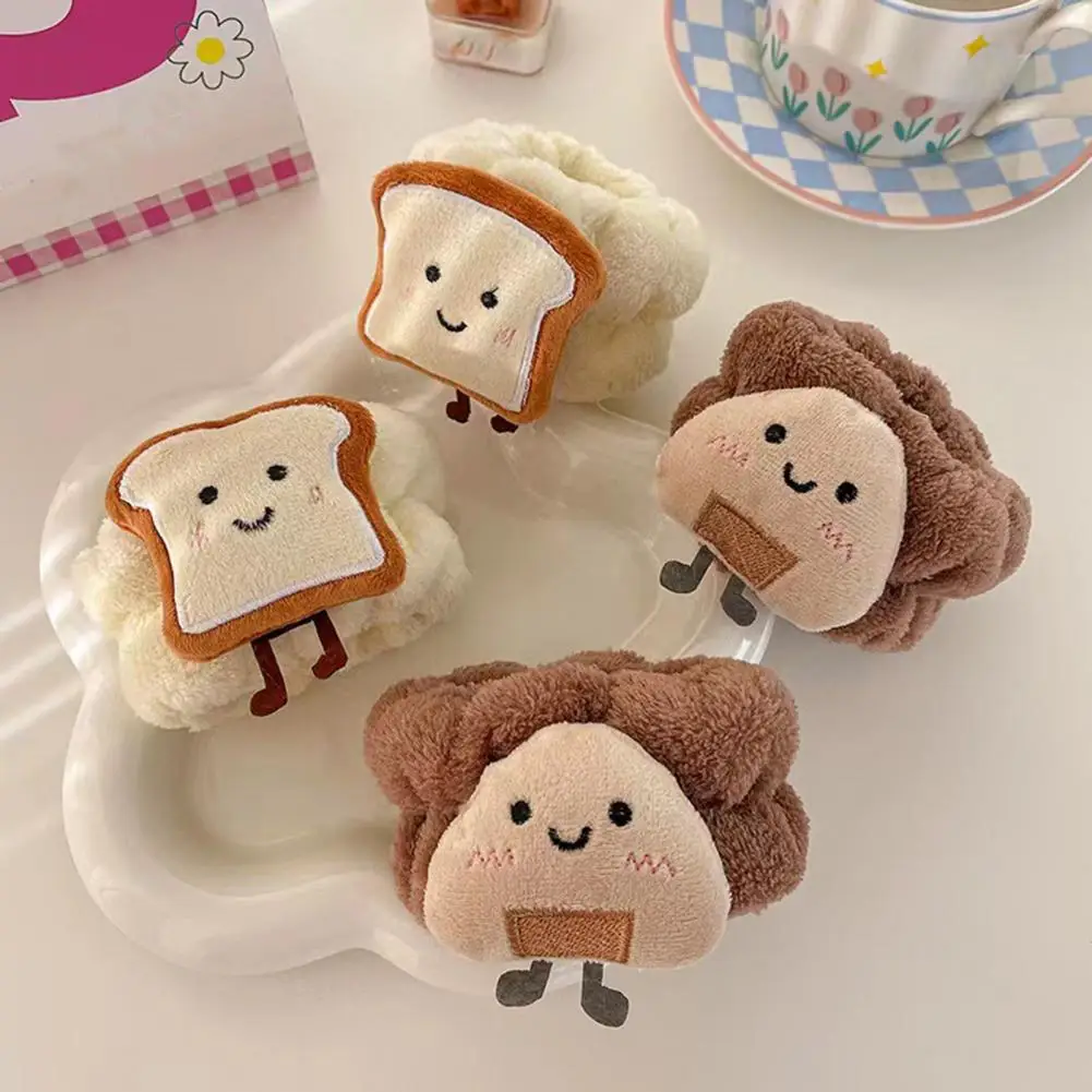 

1 Pair Plush Hair Band Dual Use Cartoon 3D Pattern Dual-use Cute Hair Band Wrap Face Massage Make Up Headband Plush Head Wrap