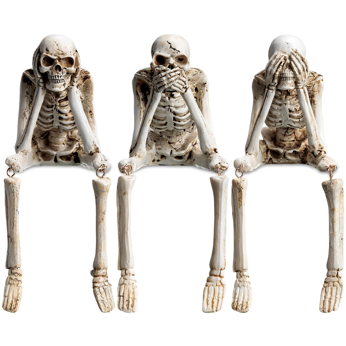 

3pcs Halloween Horror Skeleton Man Resin Ornaments Halloween Party Decoration Haunted Props Kids Gifts Home Ornaments
