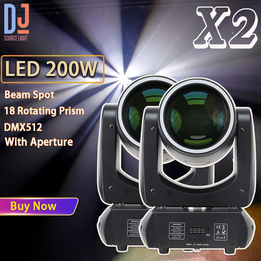 led moving head light beam spot efeito com abertura 18 prisma dmx512 para dj disco party club luzes de efeitos de palco 200w pcs por lote 01