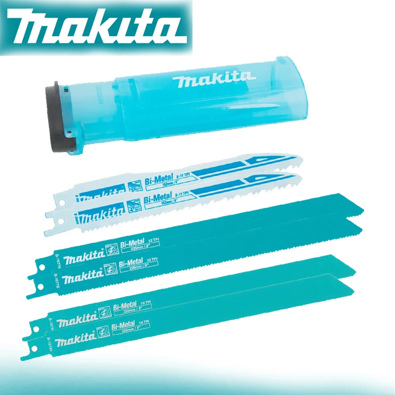 Makita-long-lasting Reciprocating Saw Blade Grupo Matched Metal Ferramenta de Corte de Madeira Acessório Tough Tube Case B44448 Pcs