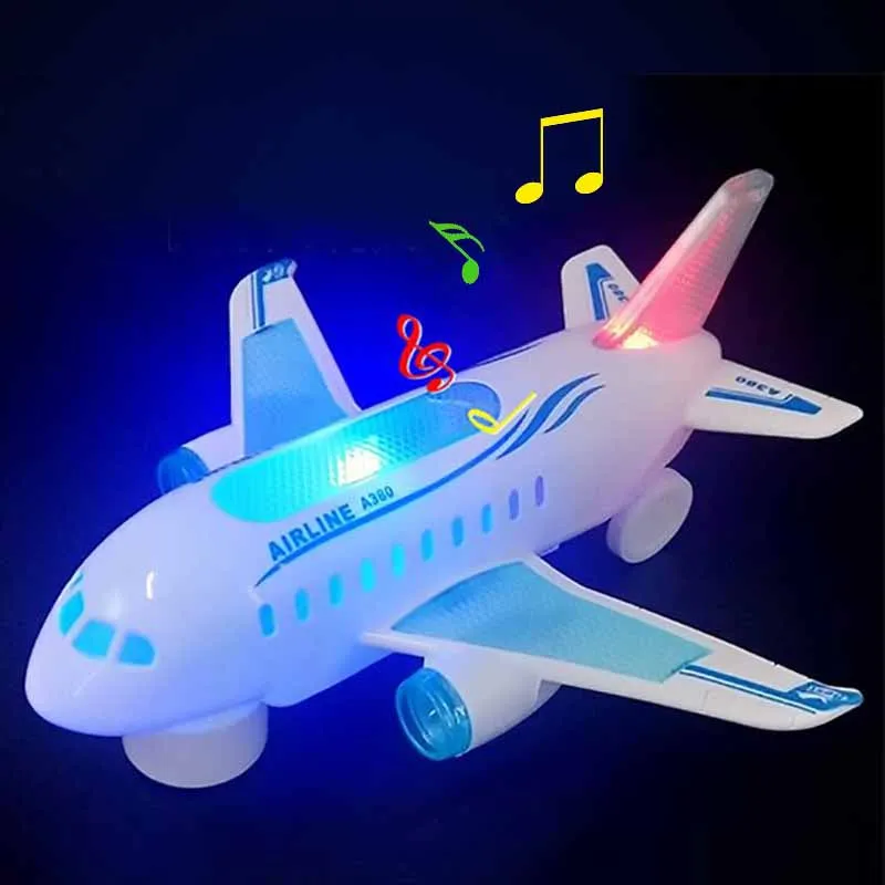 Kinder Elektrisch Speelgoed Met Verlichting En Muziek 360 ° Rotatie Cardanische Airbus Vliegtuig Speelgoed Model Kinderen Puzzel Speelgoed Geschenken