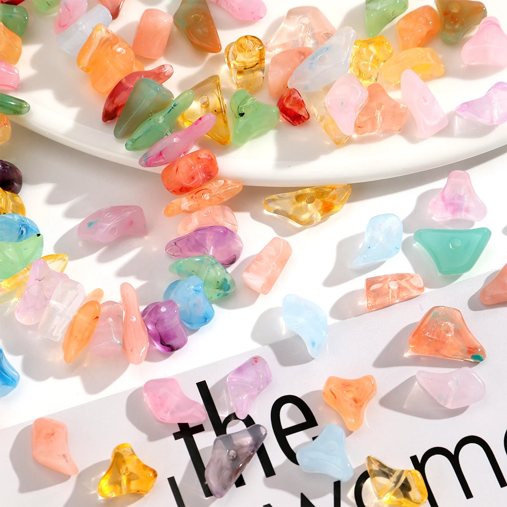 30g Acrylic Imitation Stone Shape Loose Beads Jelly Color Resin Irregular Spacer Bead for DIY Bracelet Jewelry Neck Accessories