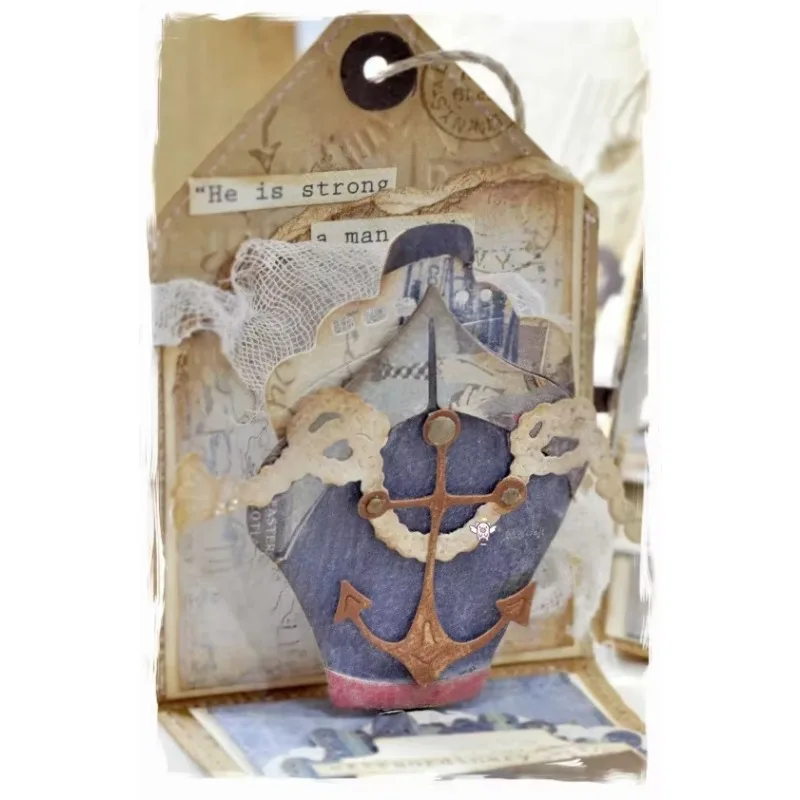 

Piggy Craft metal cutting dies cut die mold Underwater world ship Scrapbook paper craft knife mould blade punch stencils dies