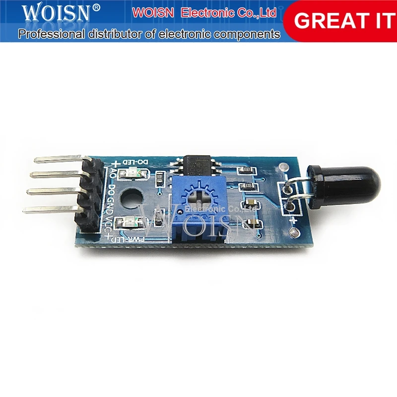 1PCS LM393 4 Pin IR Flame Detection Sensor Module Fire Detector Infrared Receiver Module for Arduino Diy Kit In Stock