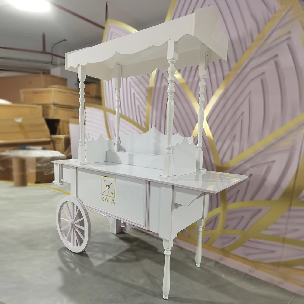 

Cheaper Acrylic Mobile Food Carts Hand Candy Carts For Birthday Wedding Decoration