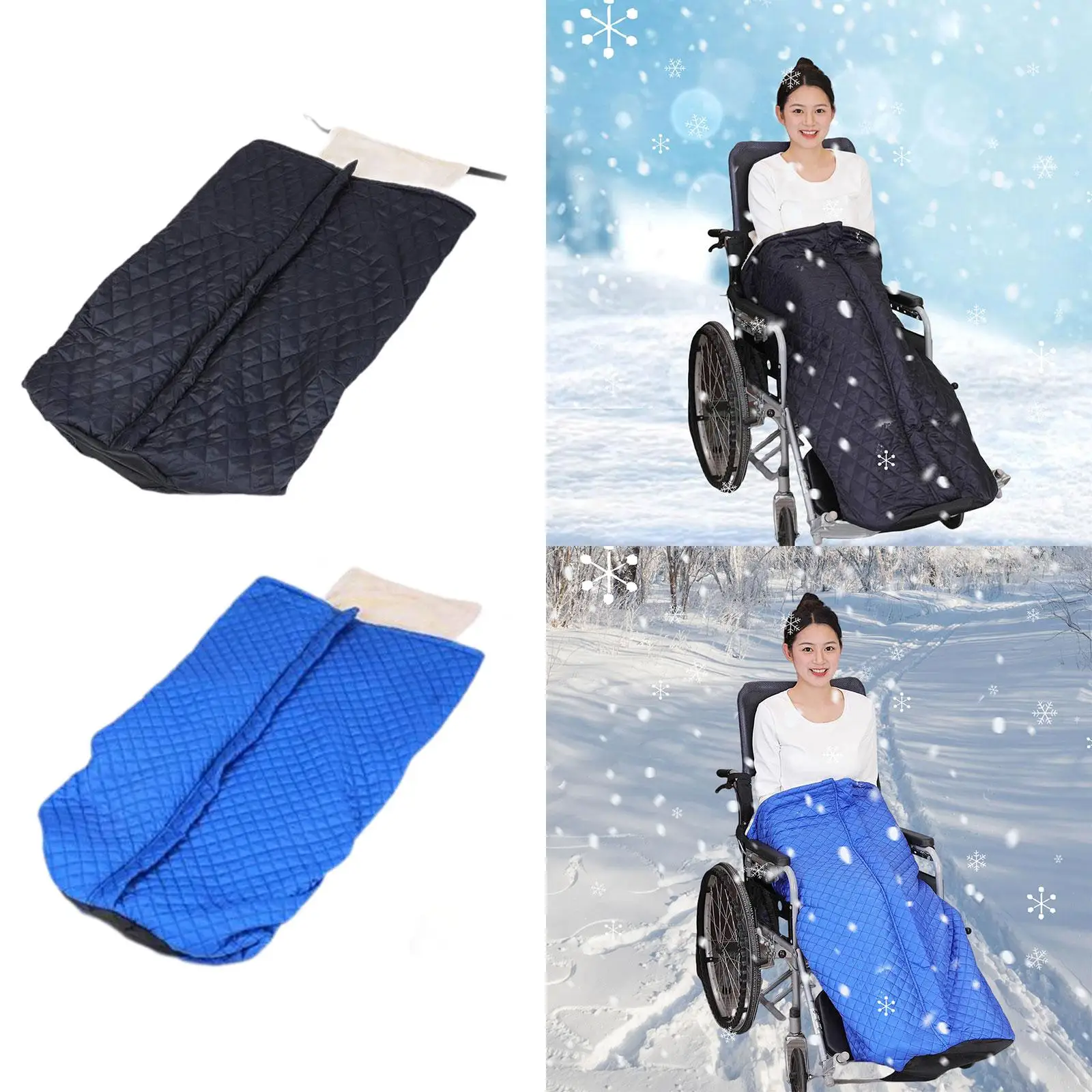 Wheelchair Blanket with Zipper Cozy with Layers Plush Waterproof Wheelchair Accessories Wheelchair Cover Knee Blanket for Adults