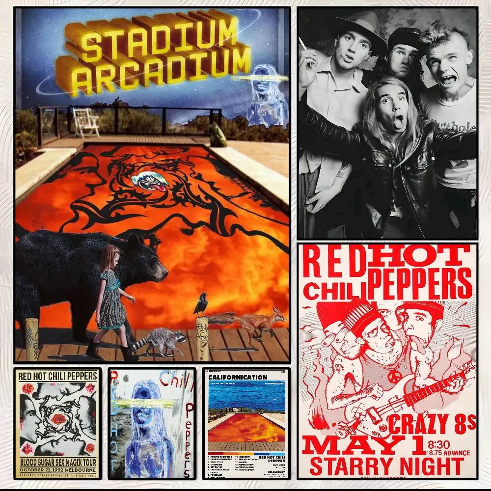 Póster Artístico de banda R-Red Hot C-Chili Peppers con impresiones, regalo de decoración para el hogar, dormitorio y sala de estar